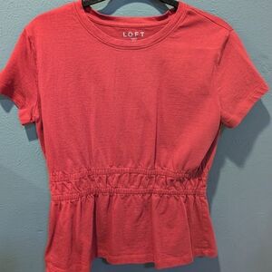 Loft Red Short Sleeve Dress